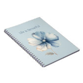 Hübsche blaue Creme-Blume Notizblock (Rechte Seite)