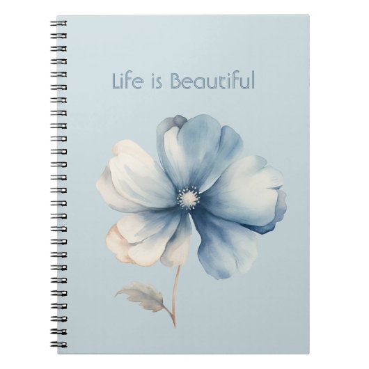 Hübsche blaue Creme-Blume Notizblock (Vorderseite)