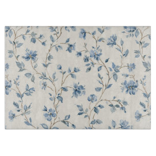 Hübsche Blaue Creme Blumen Schneidebrett