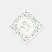 Hübsche blaue florale Hochzeitsdusche  Serviette (Ecke)