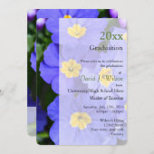 Hübsche blaue Garten Blume Graduierung Einladungen (Vorne/Hinten)