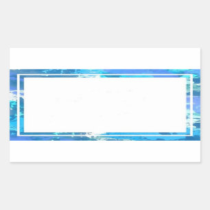 Hübsche blaue Grenzaufkleber Rechteckiger Aufkleber