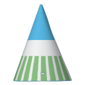 Hübsche blaue, grüne Streifen auf weißem Himmel Partyhütchen (Rechts)