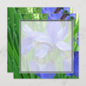Hübsche blaue Iris-Blume, Hochzeit, Party, Einladung (Vorne/Hinten)