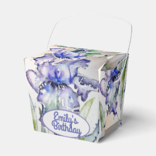 Hübsche blaue Iris-Blumen-Geburtstagstorte-Geschen Geschenkschachtel