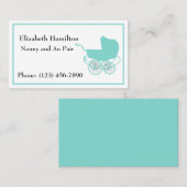 Hübsche blaue Kindermädchen-Au-Paare Visitenkarte (Vorne/Hinten)