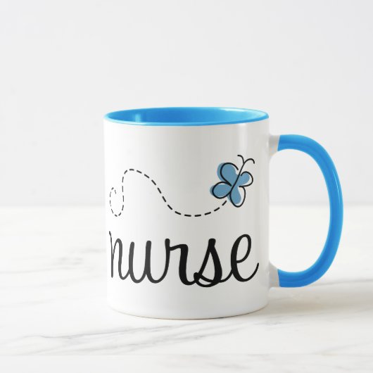 Hübsche blaue Krankenschwester-Tasse Tasse (Rechts)