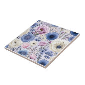 Hübsche blaue Lavendelblumen Blumenmuster Fliese (Seite)