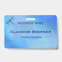 Hübsche Blaue Libellen-Geschäfts-Künstlerin Kunsth