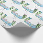 Hübsche blaue Livebirts mit Schmetterlingen Schmet Geschenkpapier (Ecke)