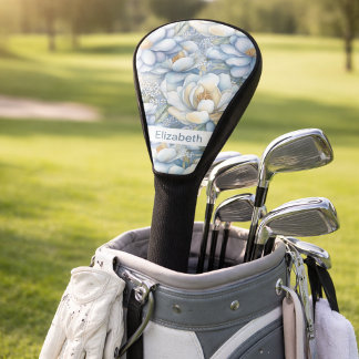 Hübsche blaue Magnolie und Pfingstrose personalisi Golf Headcover