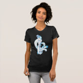 Hübsche blaue Meerjungfrau-hellblauer Hintergrund T-Shirt (Vorne ganz)
