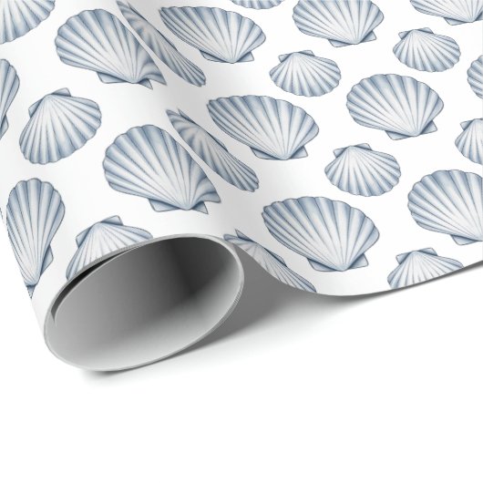 Hübsche blaue Muscheln! Geschenkpapier (Rolleneckpunkt)