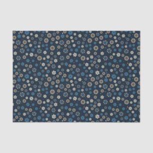 Hübsche blaue Orangenweiße Skandinavische Schneefl Seidenpapier