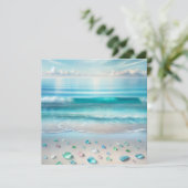 Hübsche Blaue Ozeanwellen und Meerglas (Stehend Vorderseite)