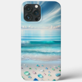 Hübsche Blaue Ozeanwellen und Meerglas Case-Mate iPhone Hülle