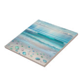 Hübsche Blaue Ozeanwellen und Meerglas Fliese (Seite)