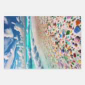 Hübsche Blaue Ozeanwellen und Meerglas Geschenkpapier Set (Vorderseite 3)