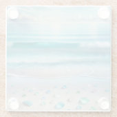 Hübsche Blaue Ozeanwellen und Meerglas Glasuntersetzer (Rückseite)