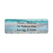 Hübsche Blaue Ozeanwellen und Meerglas Personalisi (Vorne)