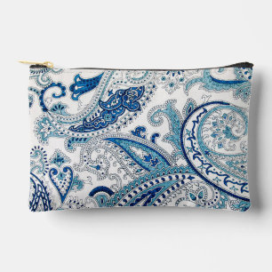 Hübsche blaue Paisley-Druck-Kosmetiktasche Zubehörtasche