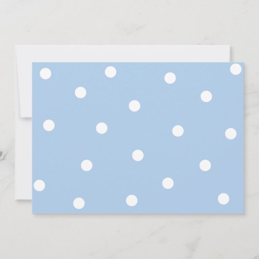 Hübsche blaue Polka-Punkte Einladung (Rückseite)