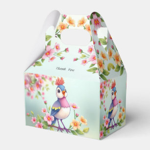 Hübsche Blaue Rosa Vogel Blumen Geschenkbox Geschenkschachtel