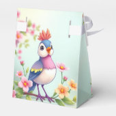 Hübsche Blaue Rosa Vogel Blumen Geschenkbox Geschenkschachtel (Rückseite)