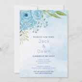 Hübsche blaue Rose Einladung Hochzeit (Vorderseite)