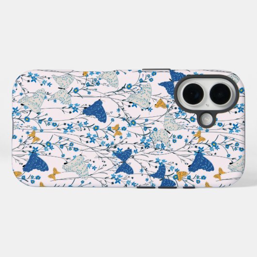 Hübsche blaue Schmetterlinge Case-Mate iPhone Hülle (Rückseite (Horizontal))