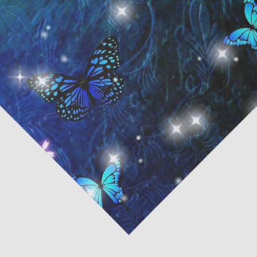 Hübsche blaue Schmetterlinge Seidenpapier (Detail)