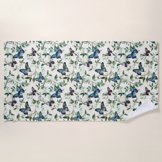 Hübsche blaue Schmetterlinge Strandtuch (Vorderseite)