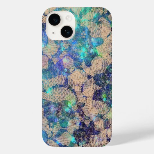 Hübsche blaue Spitzenrosen Case-Mate iPhone Hülle (Rückseite)