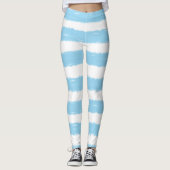 Hübsche blaue Streifen Leggings (Vorderseite)