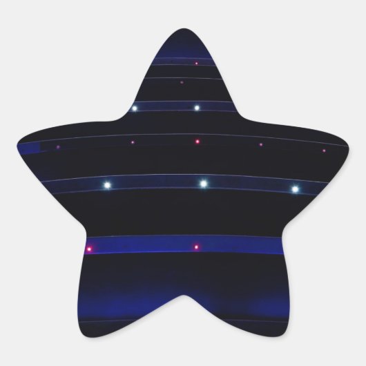 Hübsche blaue Streifen Stern-Aufkleber (Vorderseite)