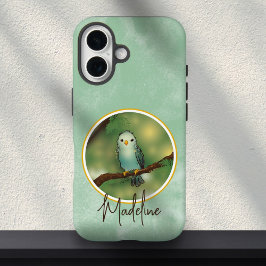 Hübsche blaue süße Vogelmalerei mit individuellem  iPhone 16 Hülle