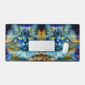 Hübsche Blaue Tigerkatze Schreibtischunterlage (Tastatur & Maus)