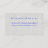 Hübsche blaue und gelbe Blumennähmaschine Visitenkarte (Rückseite)