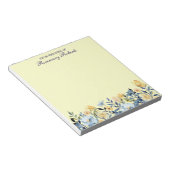 Hübsche blaue und gelbe Wildblumen Notepad Notizblock (angewinkelt)