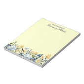 Hübsche blaue und gelbe Wildblumen Notepad Notizblock (Rotiert)