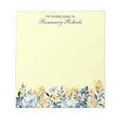 Hübsche blaue und gelbe Wildblumen Notepad Notizblock (Vorderseite)