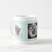 Hübsche blaue und grüne Instagram Foto-Quadrate Kaffeetasse (Vorderseite Links)