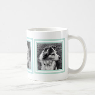 Hübsche blaue und grüne Instagram Foto-Quadrate Kaffeetasse
