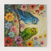 Hübsche blaue und grüne Sittiche Puzzle (Horizontal)