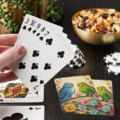 Hübsche blaue und grüne Sittiche Spielkarten (In Situ)