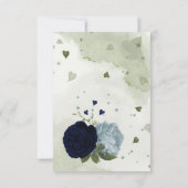 hübsche blaue und staubblaue Blumen Dankeskarte (Rückseite)