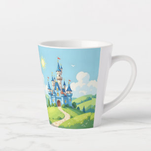 Hübsche blaue und weiße Burg Milchtasse