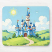 Hübsche blaue und weiße Burg Mousepad (Vorne)