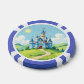 Hübsche blaue und weiße Burg Pokerchips (Einzeln)