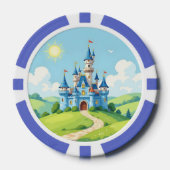 Hübsche blaue und weiße Burg Pokerchips (Vorderseite)